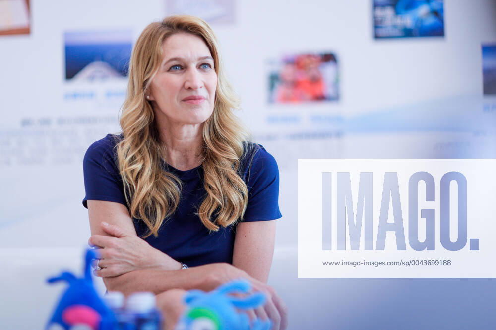Former tennis player Steffi Graf speaks during an interview on Day one of 2019 WTA, Tennis Damen Elite Trophy Zhuhai at Zhuhai Hengqin International Tennis Centre on October 22, 2019 in Zhuhai, Guangdong Province of China.