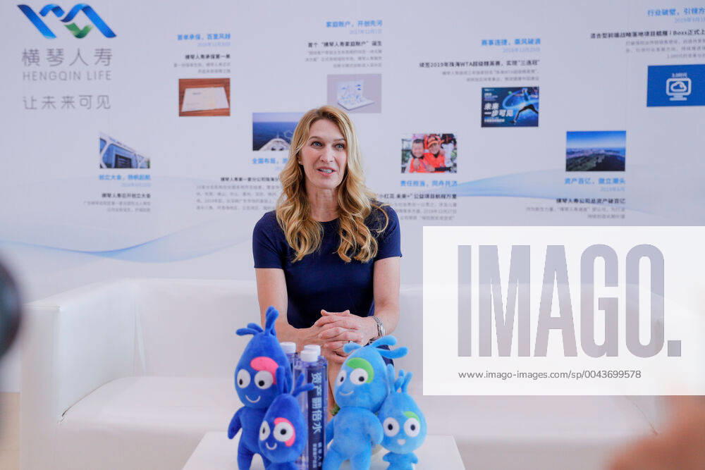 Former tennis player Steffi Graf speaks during an interview on Day one of 2019 WTA, Tennis Damen Elite Trophy Zhuhai at Zhuhai Hengqin International Tennis Centre on October 22, 2019 in Zhuhai, Guangdong Province of China.