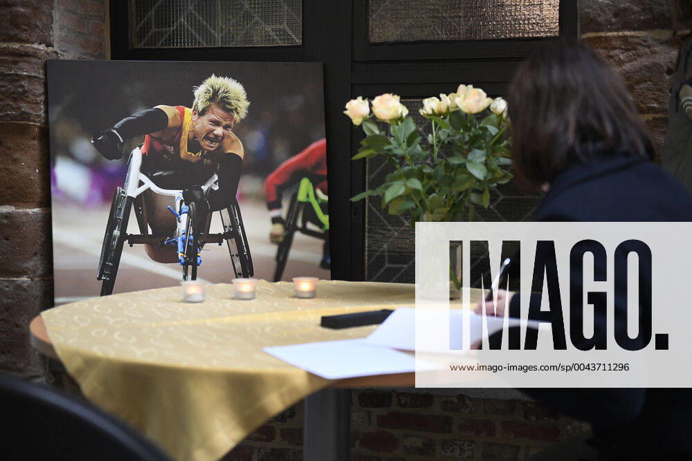 KW43 Illustration picture shows a condolence book for Paralympic athlete Marieke Wielemie Vervoort who died yesterday at the age of 40, Wednesday 23 October 2019 in Diest. YORICKxJANSENS x2416710x
