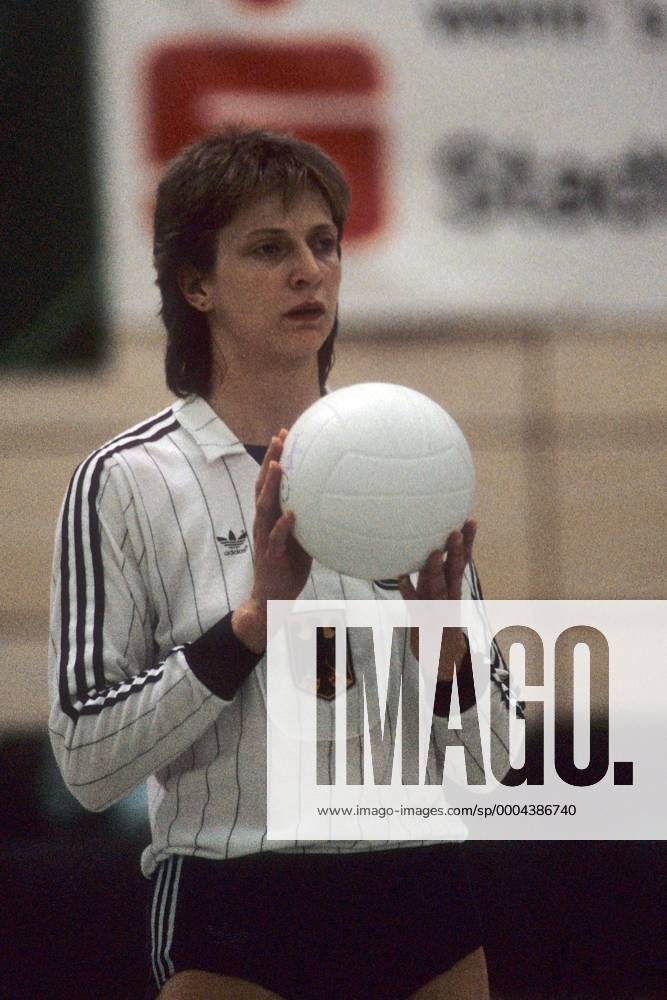 Sigrid Terstegge (BR Deutschland) Volleyball Länderspiel Damen Nationalteam 1985, Nationaltrikot Einzelbild Aufnahmedatum geschätzt
