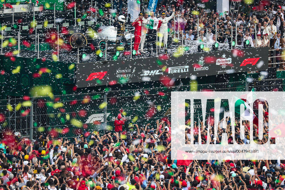 Motorsports: FIA Formula One World Championship, WM, Weltmeisterschaft 2019, Grand Prix of Mexico, 5 Sebastian Vettel (GER, Scuderia Ferrari Mission Winnow), 44 Lewis Hamilton (GBR, Mercedes AMG Petronas Motorsport), 77 Valtteri Bottas (FIN, Mercedes AMG Petronas Motorsport), Mexico-City Mexico