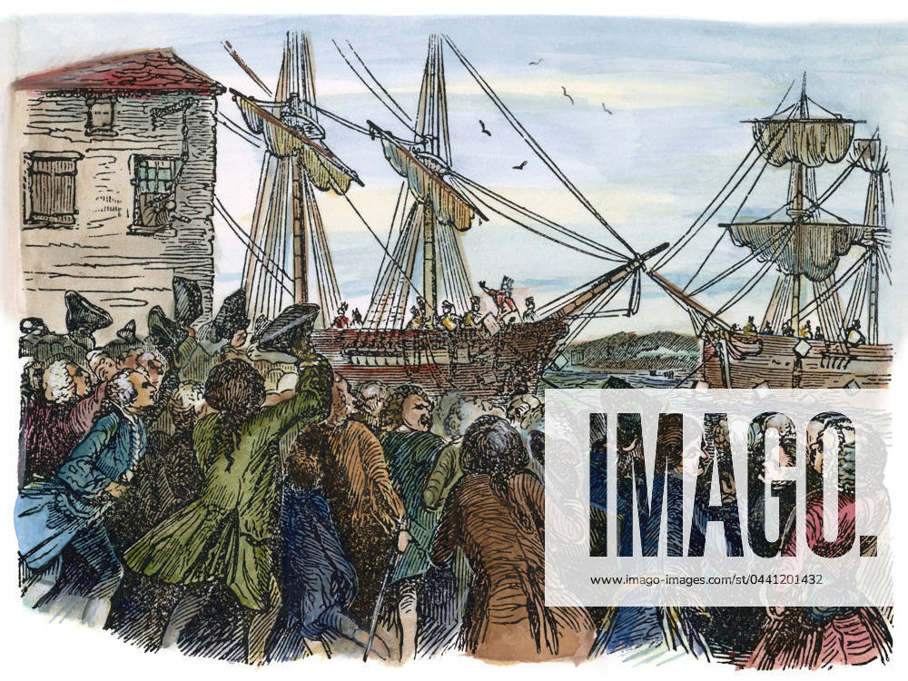 THE BOSTON TEA PARTY, 1773. 16 December 1773. Engraving, 19th century.
