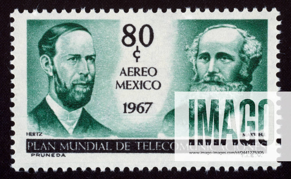 HEINRICH HERTZ (1857-1894). German physicist. With Scottish physicist James Clerk Maxwell (right) on a Mexican airmail stamp, 1967.