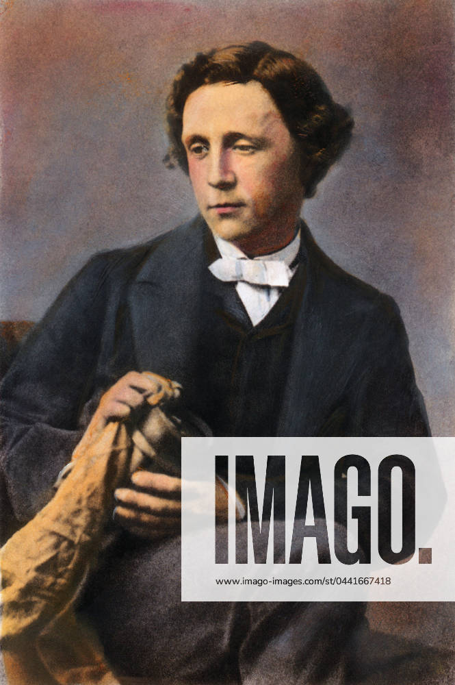 LEWIS CARROLL (1832-1898). Real name Charles Ludwidge Dodgson: oil over a photograph, 1863.