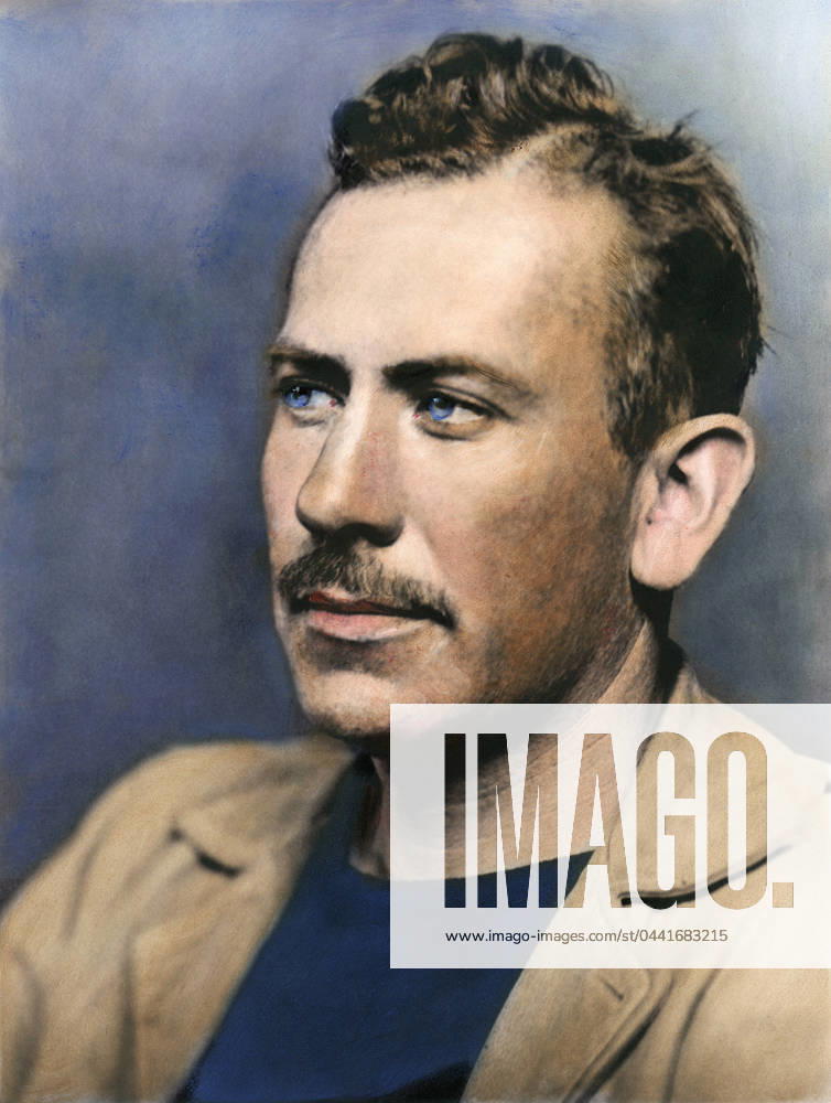 JOHN STEINBECK (1902-1968). Oil over a photograph, c1940.