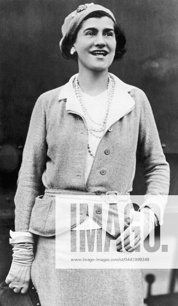 GABRIELLE COCO CHANEL (1883-1971). French fashion designer. Photograph, 1936.