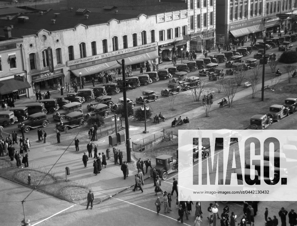 GEORGIA: MAIN STREET, 1936. Aerial view of Main Street, Macon, Georgia. Photograph by Walker Evans in March 1936.