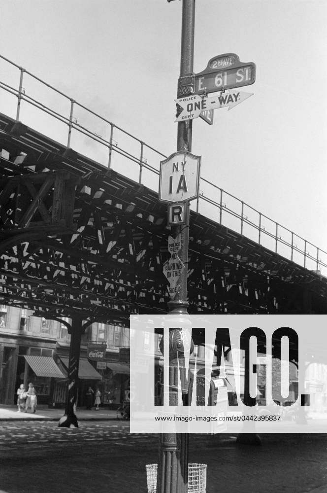 EVANS: NEW YORK CITY, 1938. The elevated train tracks along 2nd Avenue at 61st Street in New York, New York. Photograph by Walker Evans, 1938.