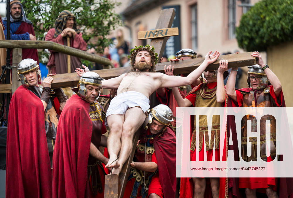 Good Friday procession Passion Play in Bensheim on the Bergstrasse Photo fr