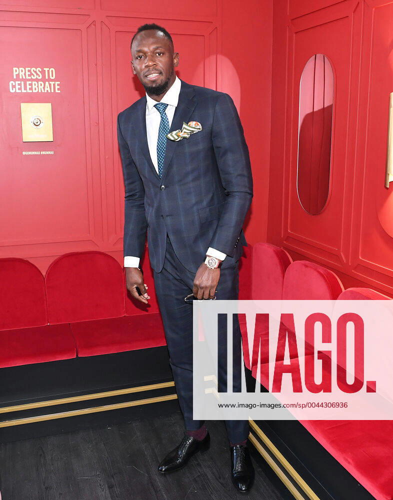 RACING MELBOURNE CUP COLOUR, Usain Bolt in seen in the Mumm marquee in the Birdcage on Melbourne Cup Day at Flemington Racecourse in Melbourne, Tuesday, November 5, 2019. ( NO ARCHIVING, , NO USE IN BOOKS WITHOUT CONSENT MELBOURNE VIC AUSTRALIA