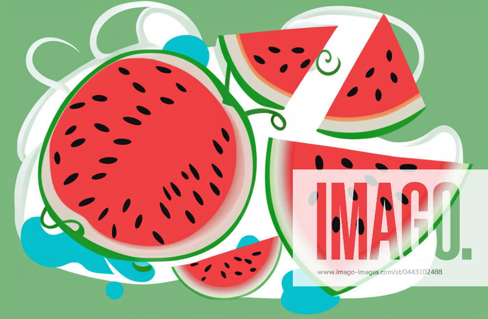 Illustration of watermelon slices on a green background illustration of watermelon slices on a green background