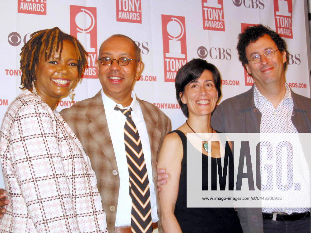 TONY AWARDS NOMINEES PRESS RECEPTION NY TONYA PINKINS, GEORGE C. WOLFE, JEANINE TESORI AND TONY KUSHNER AT THE TONY AWARDS NOMINEES PRESS RECEPTION. MILLENNIUM HOTEL. NEW YORK CITY. 12 MAY 2004. PICTURES, Credit:Aubrey Reuben Avalon 0542991335