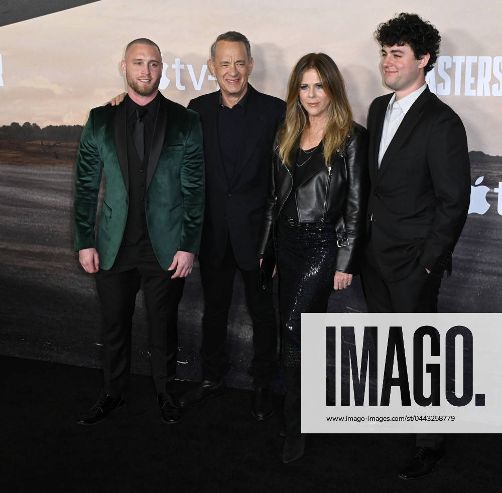 Masters of the Air Premiere - Los Angeles, USA LOS ANGELES, USA. January 10, 2024: Chet Hanks, Tom Hanks, Rita Wilson & Truman Hanks at the premiere for AppleTVs Masters of the Air at the Mann Village Theatre. Los Angeles CA USA