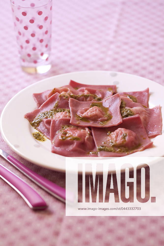 Beetroot and tuna raviolis Beetroot and tuna raviolis, Credit:Marie-Laure Tombini Avalon 0543315137