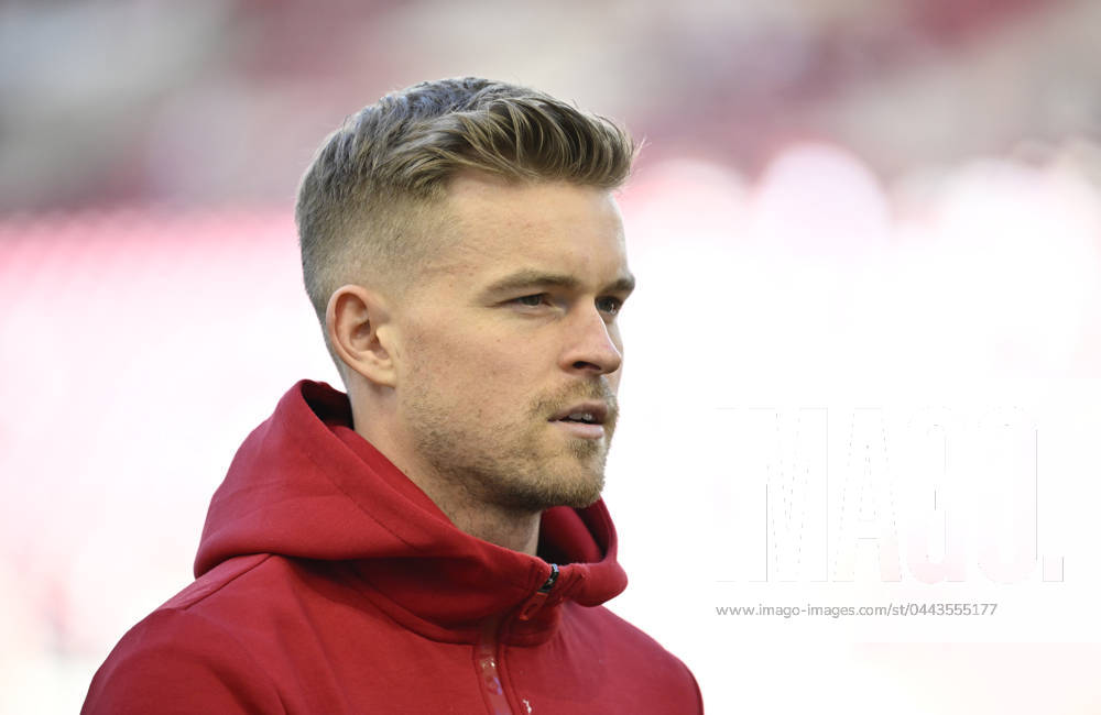 Maximilian Mittelstädt VfB Stuttgart 07 Portrait, MHPArena, MHP Arena Stuttgart, Bathing Württemberg, Germany, Europe Maximilian Mittelstädt VfB Stuttgart 07 Portrait, MHPArena, MHP Arena Stuttgart, Bathing Württemberg, Germany, Europe