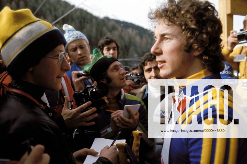 Ingemar Stenmark (Schweden, re.) - Interview Alpiner Skilauf OS Winter Herren Olympische Winterspiele 1976, Olympia, Olympiade, Spiele, Ski Alpin, Skisport, Riesenslalom Gruppe Axamer Lizum Innsbruck