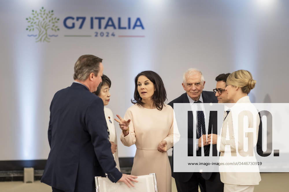 Annalena Baerbock Buendnis 90 Die Gruenen , Federal Foreign Minister, photographed during the First Working Session of the G7 Foreign Ministers Meeting in Capri, 18 04 2024 Photographed on behalf of the Federal Foreign Office Capri Italy