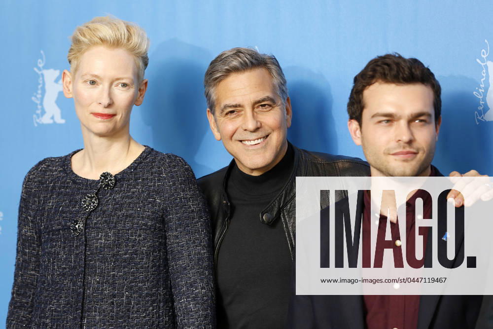 Tilda Swinton, George Clooney and Alden Ehrenreich seen at Hail, Caesar! photocall during 66th Berlin International Film Festival 147919, Tilda Swinton, George Clooney and Alden Ehrenreich seen at Hail, Caesar! photocall during 66th Berlin International Film Festival. Berlin, Germany - Thursday February 11, 2016. NORTH AMERICA, SPAIN, ITALY, CHINA, SWEDEN, PORTUGAL, SOUTH AMERICA, SOUTH AFRICA, BALTIC STATES, POLAND, CZECH REPUBLIC & GREECE ONLY,