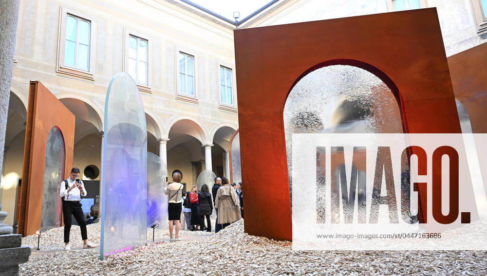 People visit Making Sense of Color , a Google Design Studio exhibition as part of the Fuori Salone Milan Design Week. Milan, Italy, 19 April 2024. The Salone Internazionale del Mobile and Fuori Salone 2024 edition run from 15 to 21 April. ANSA DANIEL DAL ZENNARO Milan Italy - ZUMAa110 20240419_zaf_a110_040
