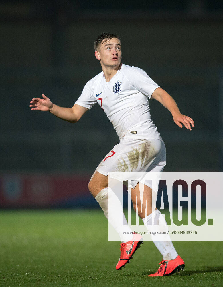 Luke Bolton (Luton Town, on loan from Manchester City) of England U20 during the international match, Länderspiel, Nationalmannschaft between England U20 and Iceland U21, U 21 at Adams Park, High Wycombe, England on 19 November 2019.