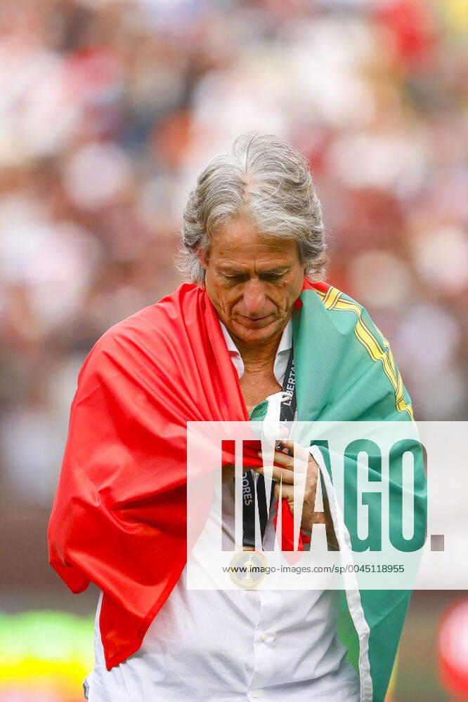 Jorge Jesus celebrate wins after the 2019 Copa Libertadores Final between Flamengo of Brazil and River Plate of Argentina at Estadio Monumental U in Lima, Peru on 23 Nov 2019.