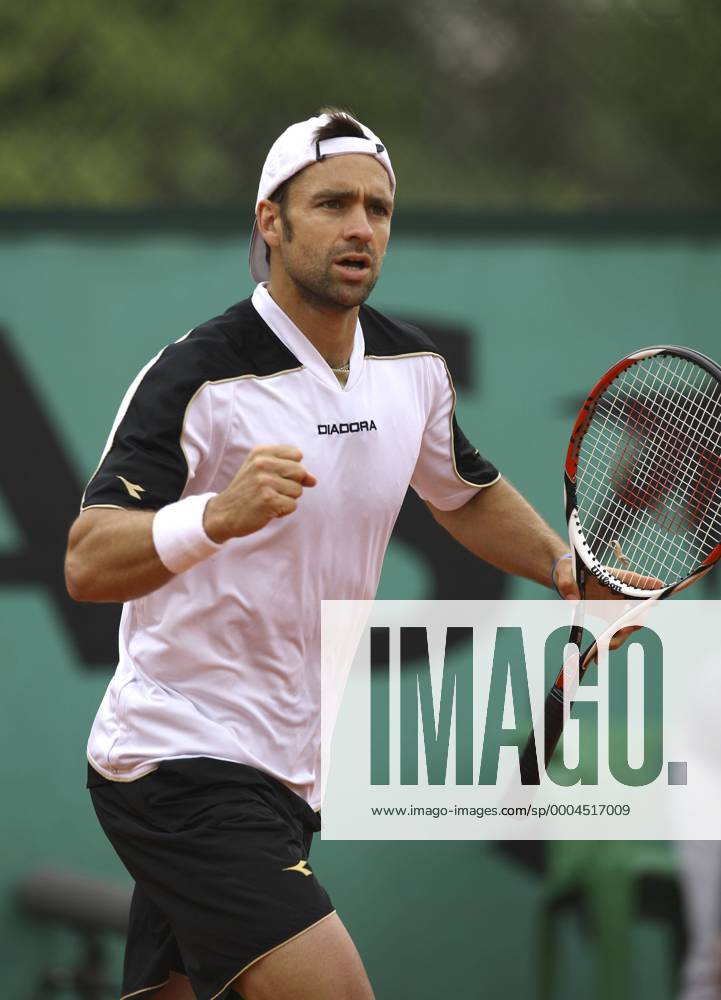 Nicolas Kiefer (Deutschland) jubelt Tennis Herren French Open 2009, Grand Slam, ATP Tour Einzelbild Roland Garros Paris