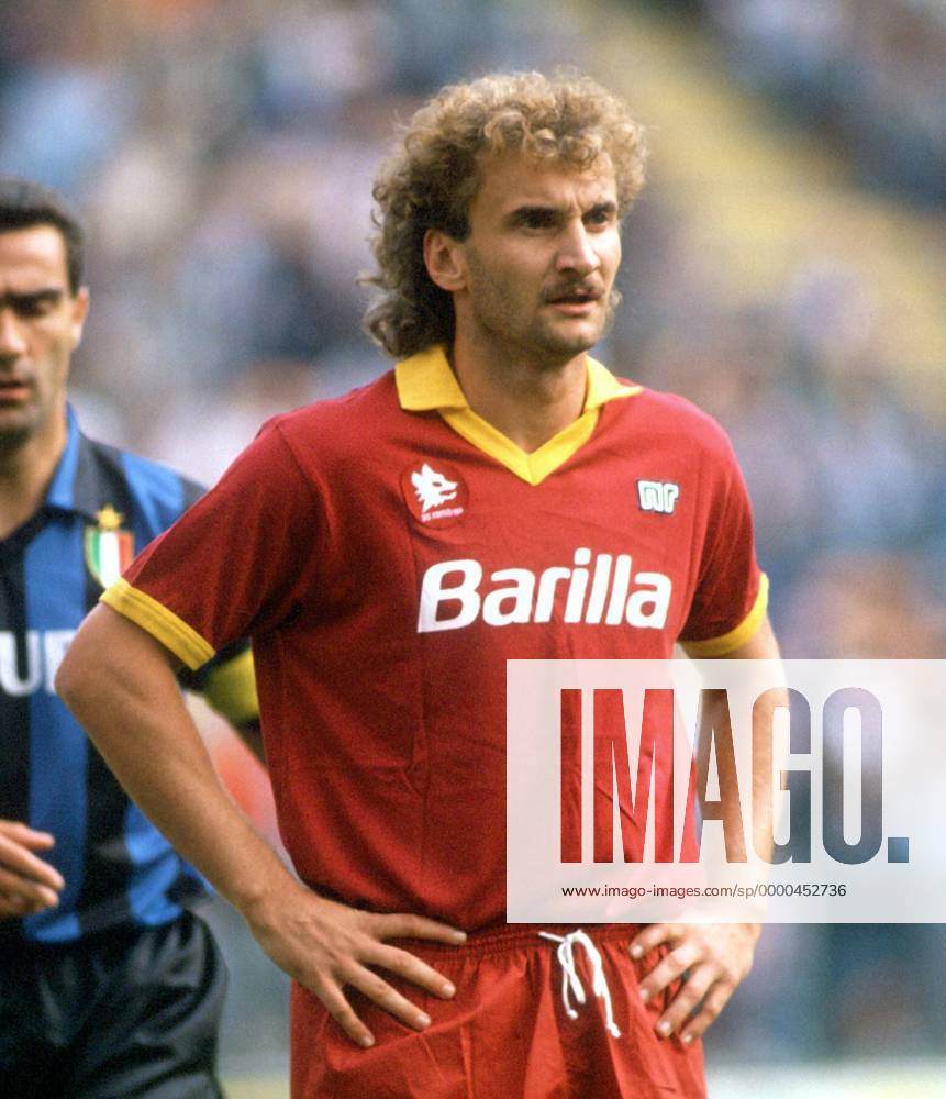 Rudi Völler (Rom) Fußball Herren Serie A 1989 1990, 1. Italienische Liga, Internazionale Mailand - AS Roma 3:0, Milano, Inter Gruppe Stadio Giuseppe-Meazza, San Siro Mailand