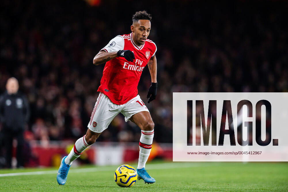 Pierre Emerick Aubameyang of Arsenal during the Premier League football match between Arsenal and Brighton Hove Albion on December 5, 2019 in London Photo Vegard Wivestad Grott BILDBYRAN kod VG 170447 bbeng football fotboll fotball premier league arsenal brighton brighton hove albion,