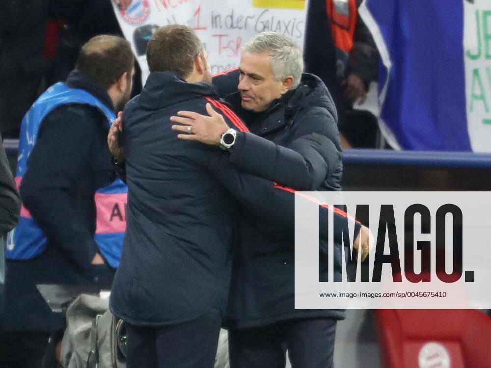 Bayern Munich v Tottenham Hotspur UEFA Champions League Hans-Dieter Flick of Bayern Munich and Jose Mourinho of Tottenham Hotspur at the end of the UEFA Champions League match at Allianz Arena, Munich Content Not Available For UK Newspapers
