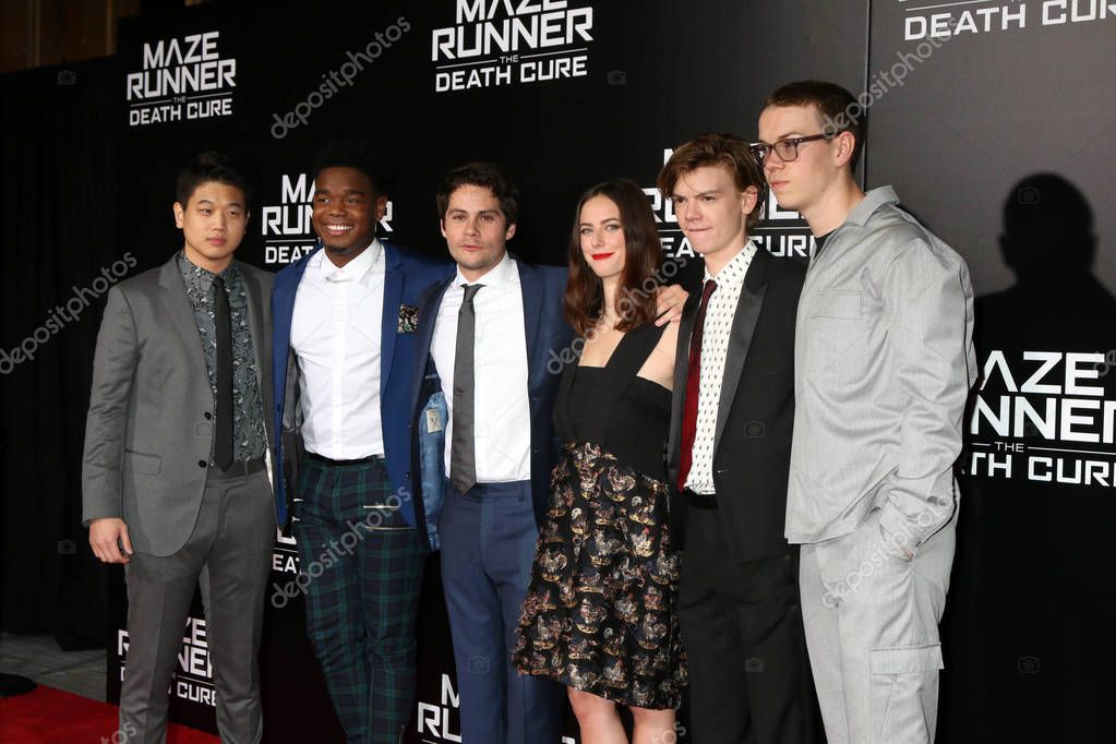 Ki Hong Lee, Dexter Darden, Dylan OBrien, Kaya Scodelario, Thomas Brodie-Sangster, Will Poulter at the "Maze Runner: The Death Cure" Fan Screening, AMC 15, Century City, CA 01-18-18