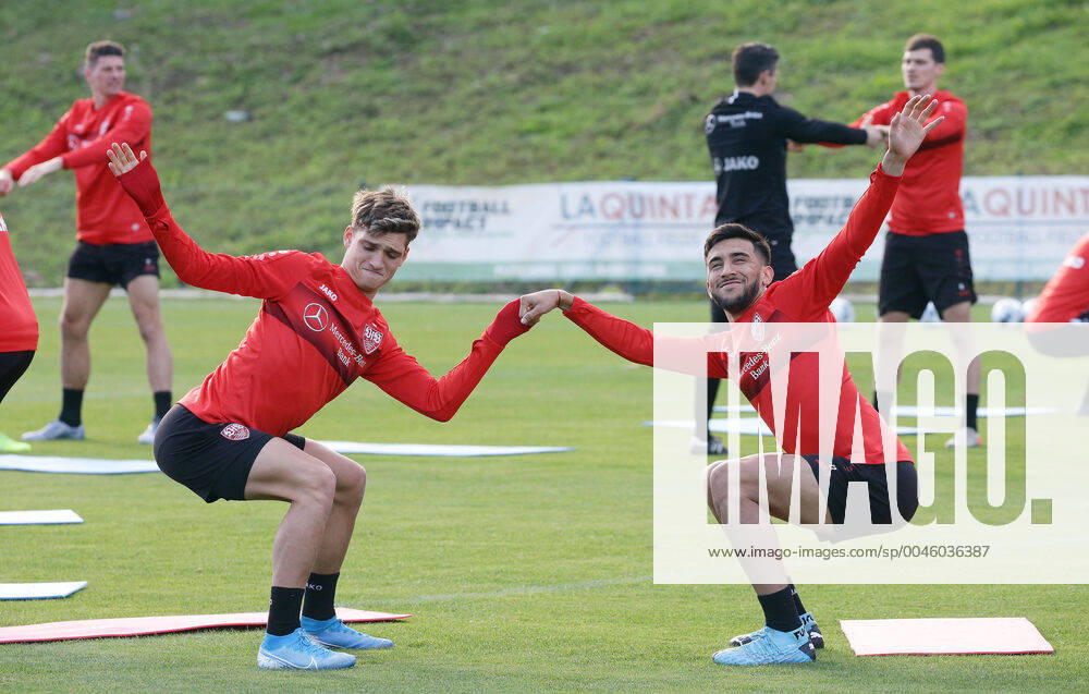 Marbella , football training camp VfB Stuttgart , from left Mateo Klimowicz Nicolas Gonzalez