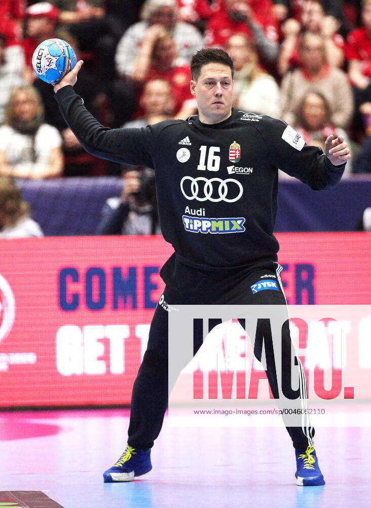 MALMO 20200111 Hungary s goal keeper Roland Mikler in action during the Men s EHF EURO 2020 Handball group E match preliminary round between Hungary and Russia in Malmo Arena Saturday Jan 11, 2020 Photo Andreas Hillergren TT kod 10600 Malmo Sweden