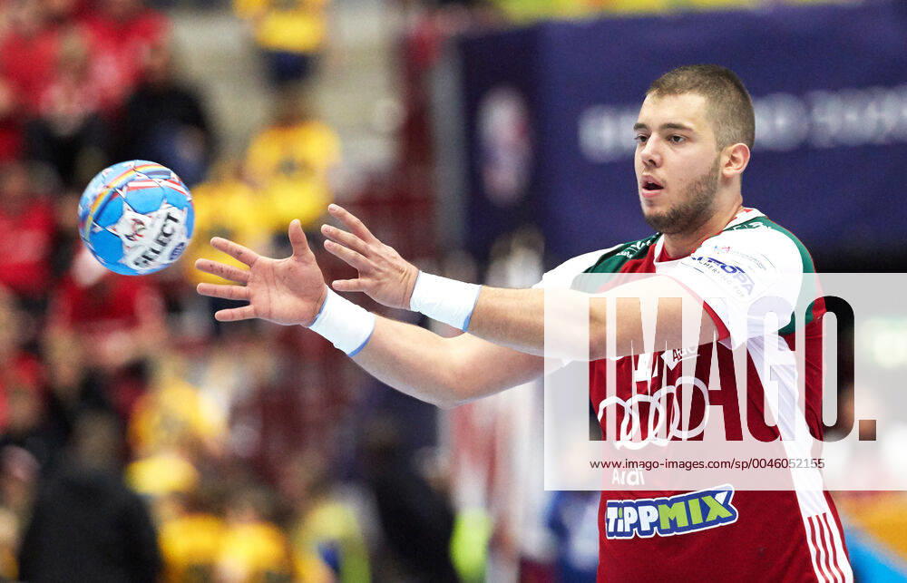 MALMO 20200111 Hungary s Bence Nagy in action during the Men s EHF EURO 2020 Handball group E match preliminary round between Hungary and Russia in Malmo Arena Saturday Jan 11, 2020 Photo Andreas Hillergren TT kod 10600 Malmo Sweden