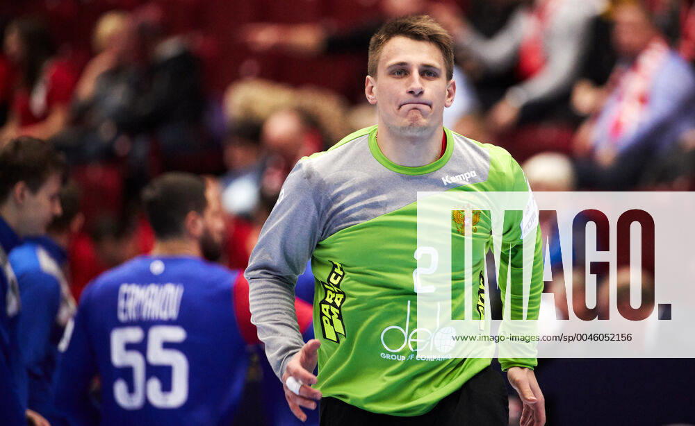 MALMO 20200111 Russia s goal keeper Denis Zabolotin during the Men s EHF EURO 2020 Handball group E match preliminary round between Hungary and Russia in Malmo Arena Saturday Jan 11, 2020 Photo Andreas Hillergren TT kod 10600 Malmo Sweden