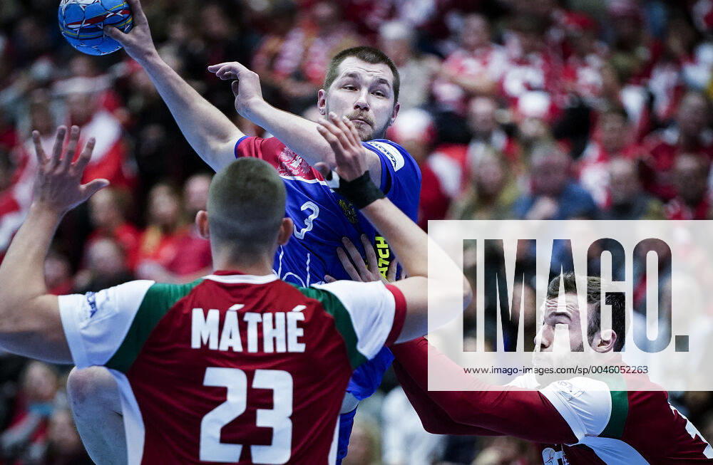 Russias Dmitrii Santalov during the match between Hungary Russia in Malmoe Arena Saturday, January 11, 2020, Copenhagen Denmark,