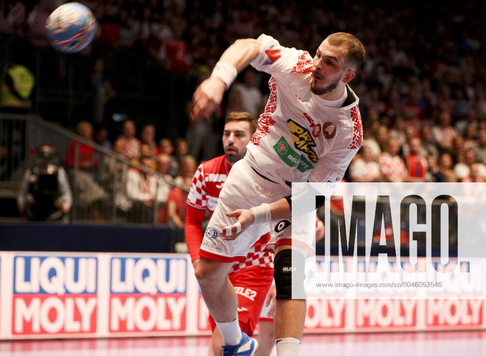 HANDBALL - EHF EURO 2020, CRO vs BLR GRAZ,AUSTRIA,11.JAN.20 - HANDBALL - EHF European Men s Handball Championship 2020, group stage, Croatia vs Belarus. Image shows Artsem Karalek (BLR). GEPAxpictures xWolfgangxGrebien