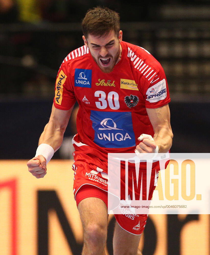 HANDBALL - EHF EURO 2020, AUT vs UKR VIENNA,AUSTRIA,12.JAN.20 - HANDBALL - EHF European Men s Handball Championship 2020, group stage, Austria vs Ukraine. Image shows the rejoicing of Boris Zifkovic (AUT). GEPAxpictures xChristianxOrt