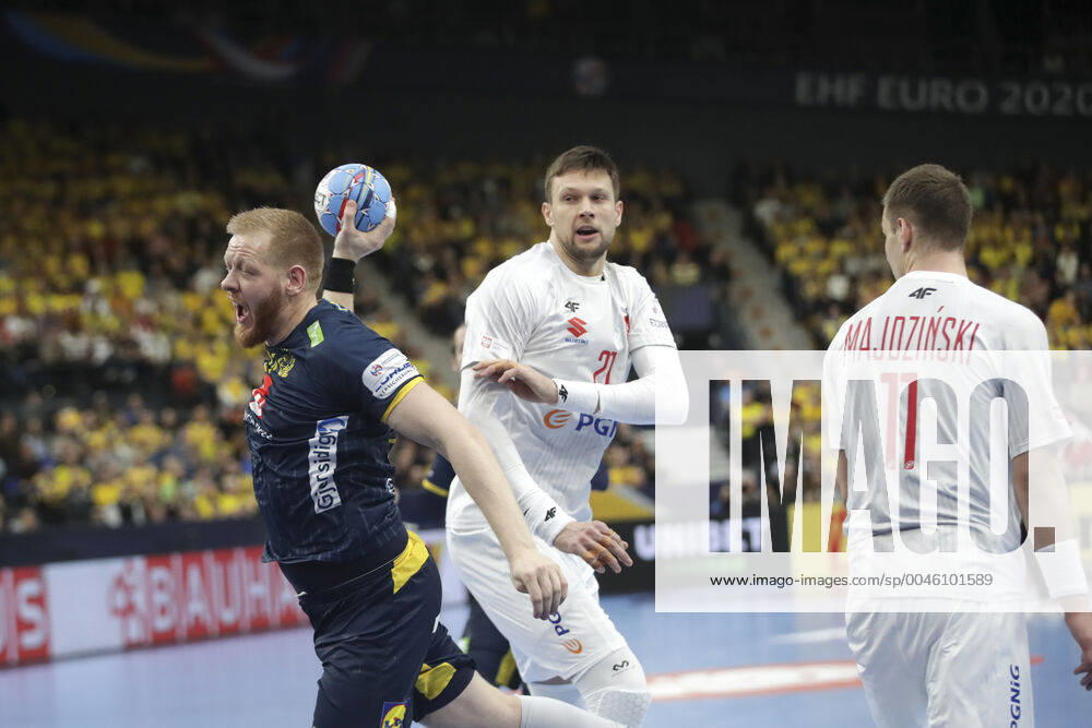 Sweden s Jim Gottfridsson during the Men s European Handball Championship, preliminary round Group F, match between Poland and Sweden at Scandinavium in Gothenburg, Sweden, on Tuesday Jan 14, 2020 Photo Adam Ihse TT code 9200 GOTHENBURG SWEDEN