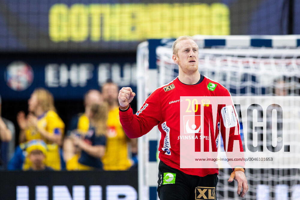 Goalkeeper goalkeeper Mikael Appelgren of Sweden celebrates a save during the EHF European Handball Championship match between Sweden and Poland on January 14, 2020 in Gothenburg Photo Michael Erichsen BILDBYRAN Cop 89 bbeng ehf euro 2020 em 2020 european mens handball championship 2020 handball handball handball em 2020 handball handball em 2020 poland poland sweden sweden cheers,
