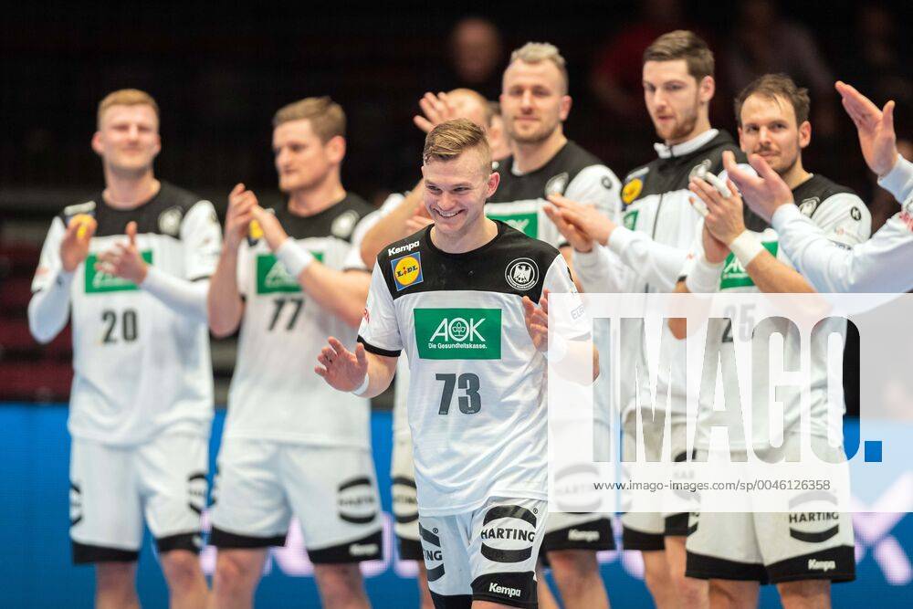 Handball Vienna 16 01 2020 European Championship EM Zwischenrunde hauptrunde Weißrussland BLR Germany GER Timo Kastening Germany, No 73 Players of the game Cheers