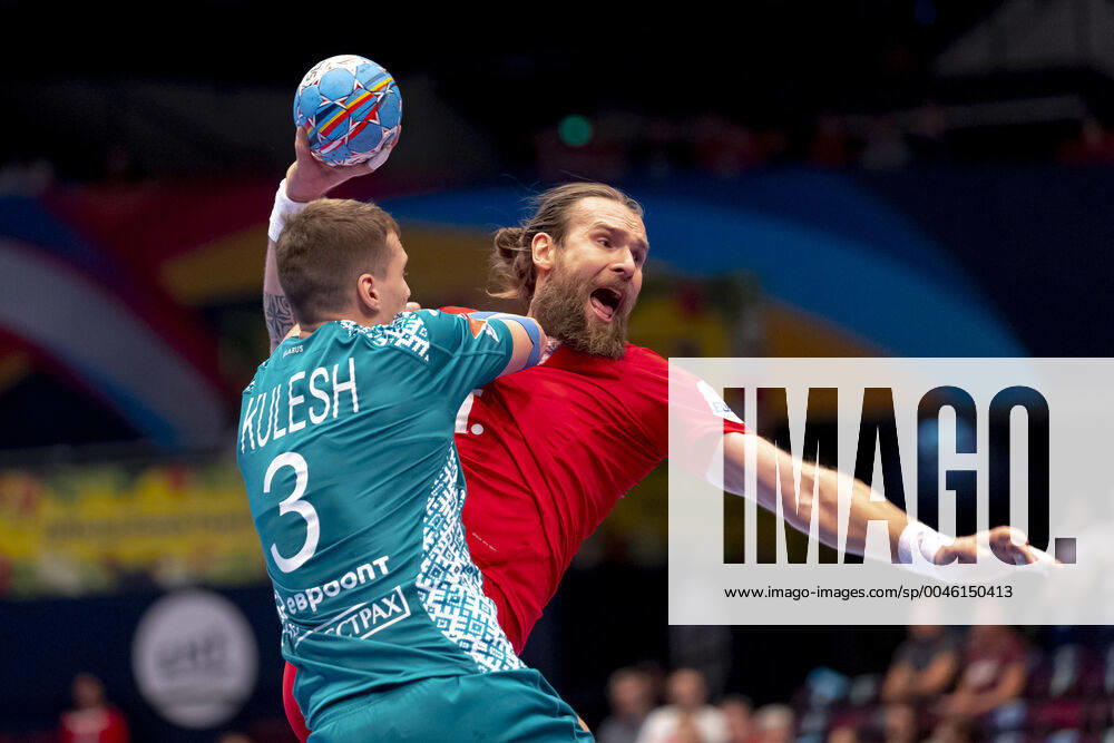 Pavel Horak No 13, Czech Republic vs. Uladzislau Kulesh No 3, Belarus Belarus vs. Czech Republic, Handball, Main Round, EHF Euro 2020, 18 01 20 Vienna Vienna Austria