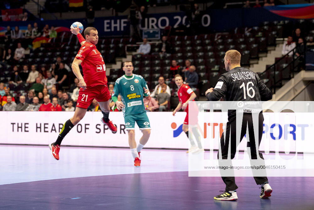 Tomas Cip No 21, Czech Republic vs. Viachaslau Saldatsenka No 16, Belarus Belarus vs. Czech Republic, Handball, Main Round, EHF Euro 2020, 18 01 20 Vienna Vienna Austria