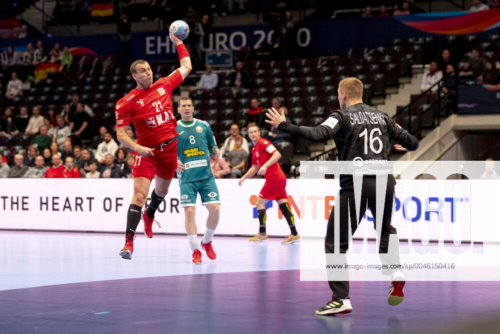 Tomas Cip No 21, Czech Republic vs. Viachaslau Saldatsenka No 16, Belarus Belarus vs. Czech Republic, Handball, Main Round, EHF Euro 2020, 18 01 20 Vienna Vienna Austria