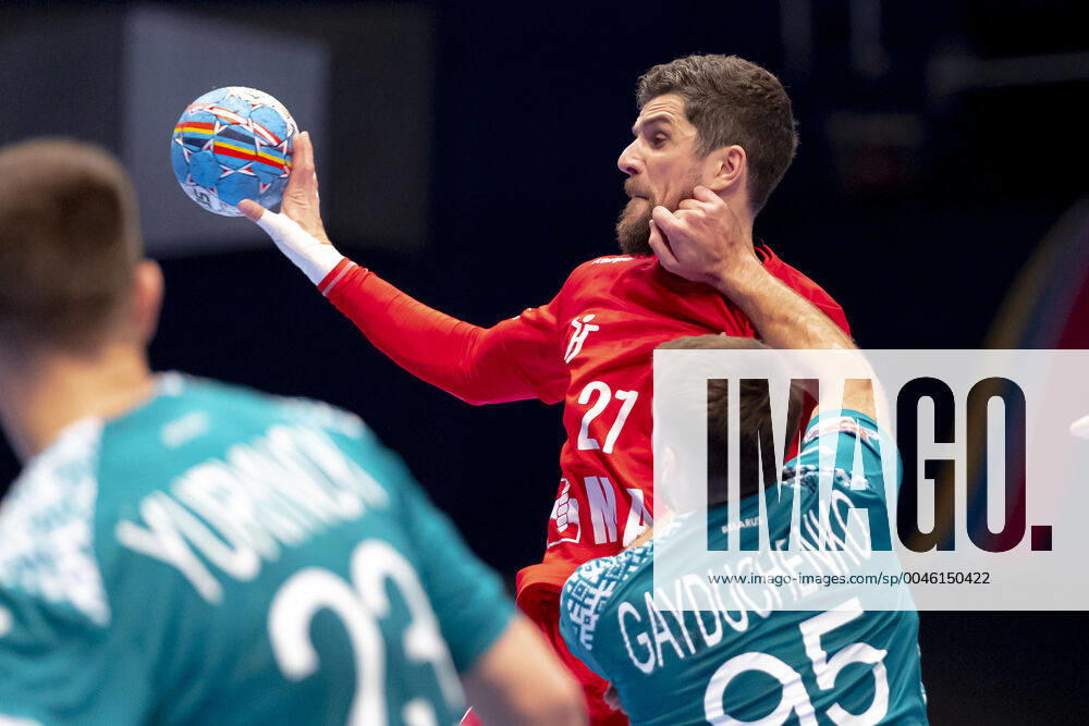 Ondrej Zdrahala No 27, Czech Republic vs. Vadim Gayduchenko No 95, Belarus Belarus vs. Czech Republic, Handball, Main Round, EHF Euro 2020, 18 01 20 Vienna Vienna Austria