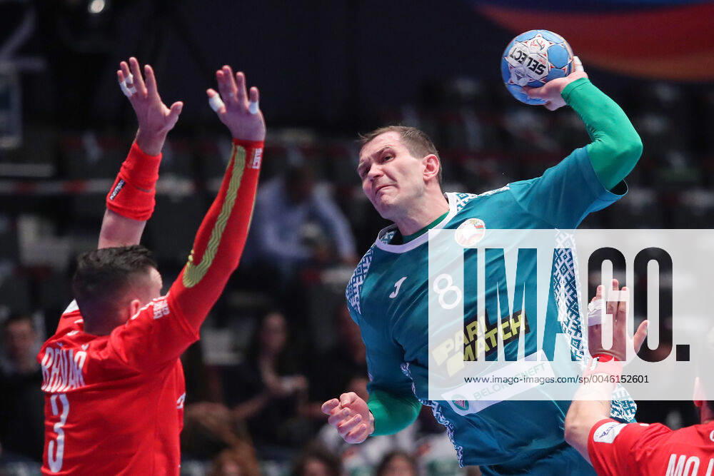 PXL_EURO 2020_Belarus vs Czech Republic 18.01.2020., Wiener Stadthalle, Vienna, Austria - Men s EHF EURO 2020, main round, group I ,match between Belarus and Czech Republic at Wiener Stadthalle. Siarhei Shylovich, Roman Becvar. LukaxStanzl PIXSELL