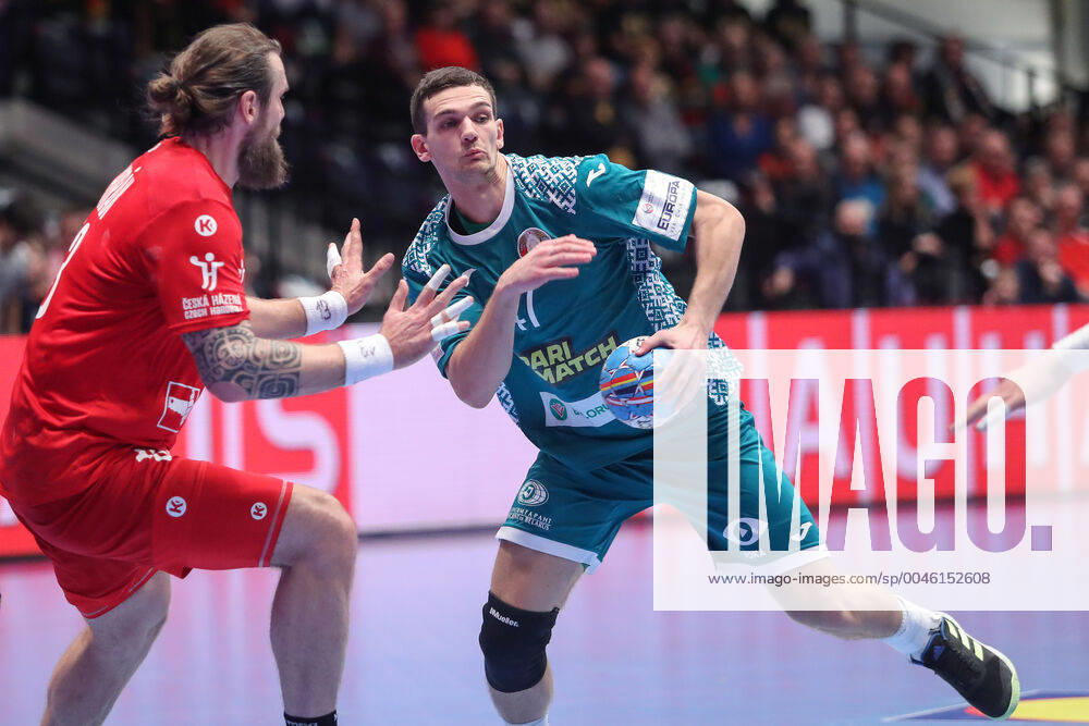 PXL_EURO 2020_Belarus vs Czech Republic 18.01.2020., Wiener Stadthalle, Vienna, Austria - Men s EHF EURO 2020, main round, group I ,match between Belarus and Czech Republic at Wiener Stadthalle. Aliaksandr Padshyvalau, Pavel Horak. LukaxStanzl PIXSELL