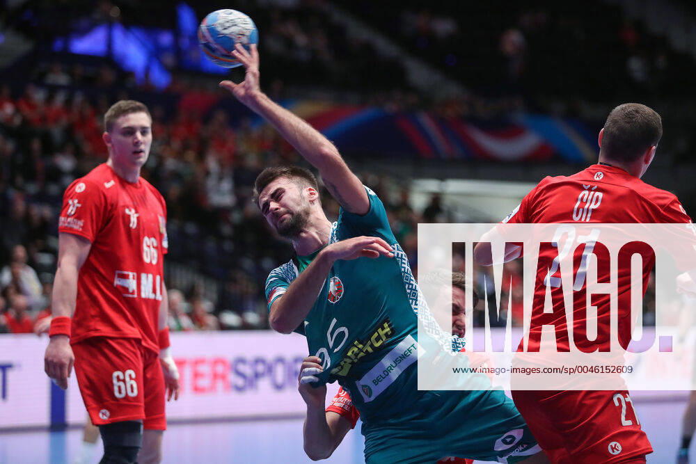 PXL_EURO 2020_Belarus vs Czech Republic 18.01.2020., Wiener Stadthalle, Vienna, Austria - Men s EHF EURO 2020, main round, group I ,match between Belarus and Czech Republic at Wiener Stadthalle.Vadim Gayduchenko. LukaxStanzl PIXSELL