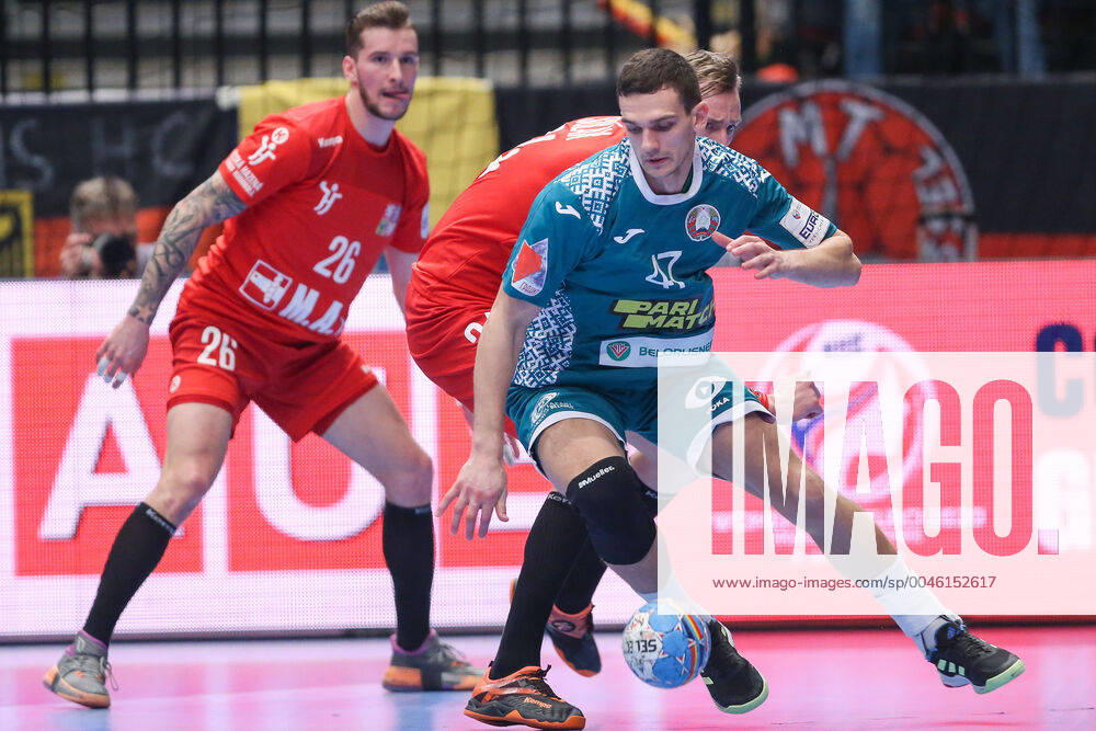 PXL_EURO 2020_Belarus vs Czech Republic 18.01.2020., Wiener Stadthalle, Vienna, Austria - Men s EHF EURO 2020, main round, group I ,match between Belarus and Czech Republic at Wiener Stadthalle.. Aliaksandr Padshyvalau. LukaxStanzl PIXSELL