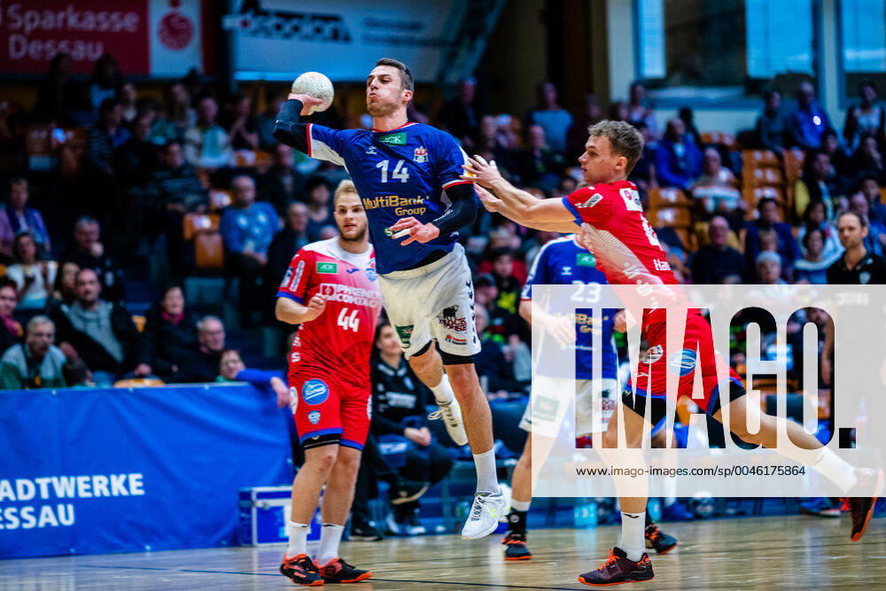 Lukas Ossenkopp 14 HSV Handball during the match HSV Handball and TBV Lemgo Lippe at the Peugeot Cup 2020 in the Anhalt Arena on 19 January 2020 in Dessau Rosslau, Saxony Anhalt, Germany