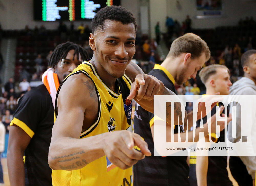 BAU 19 01 2020 Ludwigsburg Basketball MHP Riesen Ludwigsburg vs. Bayern Munich, Thomas Wimbush II MHP is happy about the victory